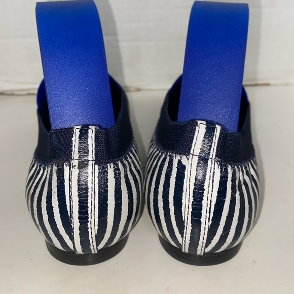 Tory Burch Caroline 2 Ballet Flats Dark Blue/White Striped Sz 6M Women’s - Picture 8 of 14